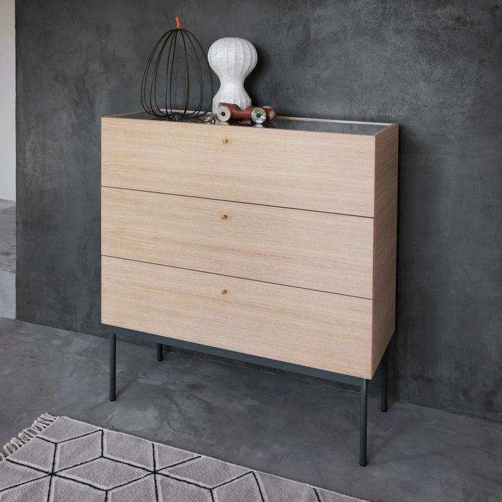 Designed by Broberg ans Ridderstråle 2012.  Storage unit with 2 doors. Top in transparent glass for display or in solid stone.