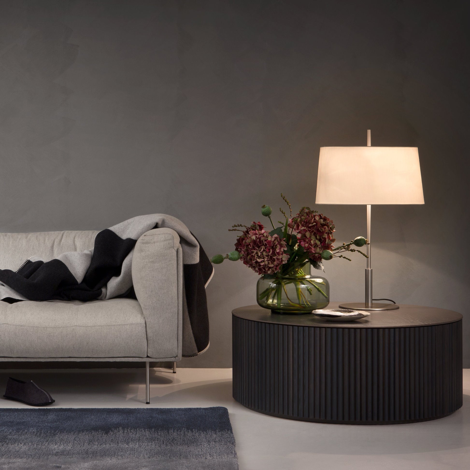 Designed by Anya Sebton and Eva Lilja Löwenhielm 2018  Coffee table with base in solid oak or ash panels. Top in veneer with a solid oak edge in the same color as the base. Available in multiple color options.