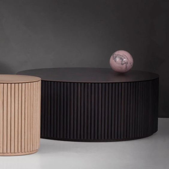 Designed by Anya Sebton and Eva Lilja Löwenhielm 2018 Coffee table with base in solid oak or ash panels. Top in veneer with a solid oak edge in the same color as the base. Available in multiple color options.