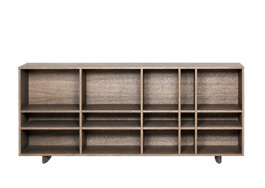 Designed by Claesson Koivisto Rune 2010. The Kilt Sideboard 137 (Open) open storage in oak veneer with a fixed interior. Sideboard and runners in monochrome colors.