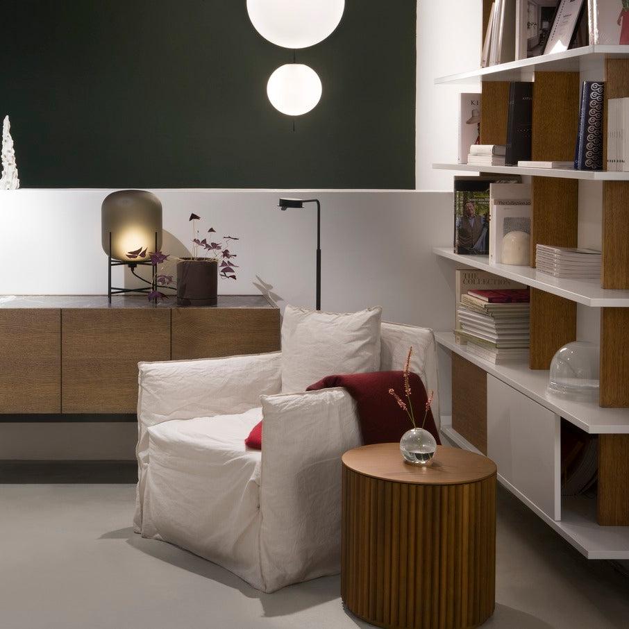 Designed by Anya Sebton & Eva Lilja Löwenhielm 2018. Side and Coffee table with base in solid oak or ash panels. Top in veneer with a solid oak edge in the same color as the base. Available in multiple color options.