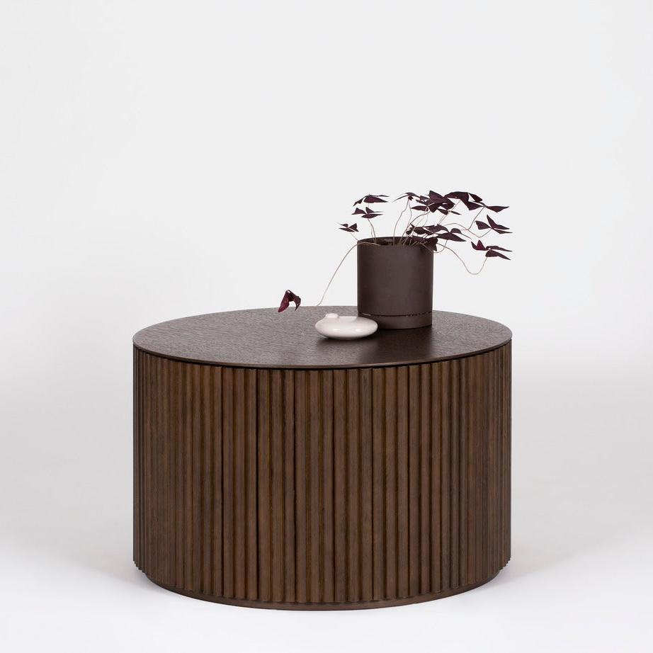 Designed by Anya Sebton & Eva Lilja Löwenhielm 2018.  Coffee table with base in solid oak or ash panels. Top in veneer with a solid oak edge in the same color as the base. Available in multiple color options.