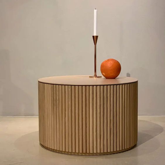 Designed by Anya Sebton & Eva Lilja Löwenhielm 2018. Coffee table with base in solid oak or ash panels. Top in veneer with a solid oak edge in the same color as the base. Available in multiple color options.