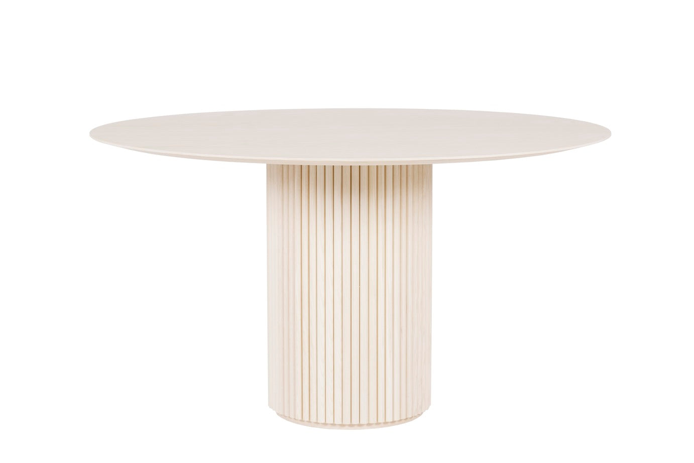 Designed by Anya Sebton and Eva Lilja Löwenhielm 2018. Round table with base in solid oak or ash panels. Top in veneer with a solid oak edge in the same color as the base. Available in multiple color options.