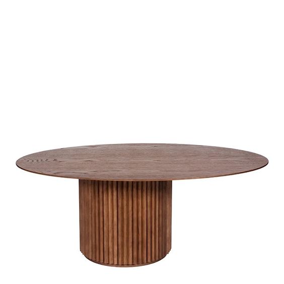 Designed by Anya Sebton and Eva Lilja Löwenhielm 2018.  Oval coffee table with base in solid oak or ash panels. Top in veneer with a solid oak edge in the same color as the base. Available in multiple color options.