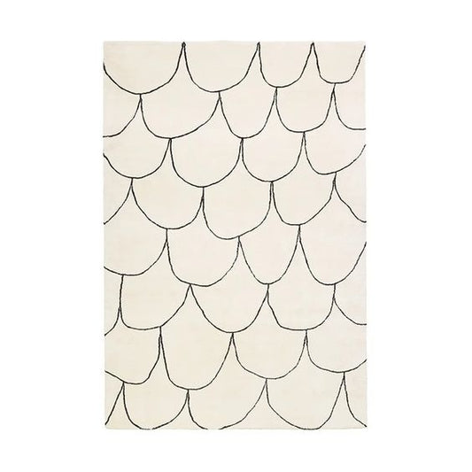 Hand-knotted Indo Nepal 8/40 rug on white ground with a pattern in contrasting colors. The finest quality with over 120,000 handmade knots per m2.