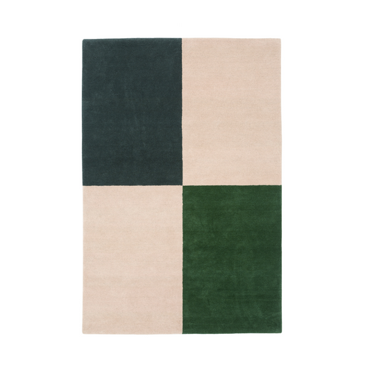 Handloom carpet featuring a timeless rugby shirt pattern in soft, colorful, or neutral tones.
