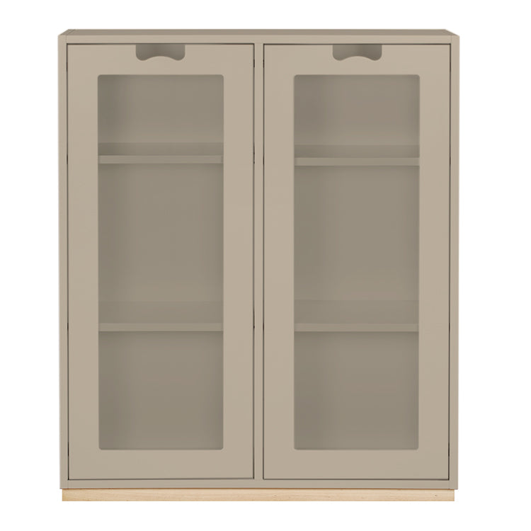 Designed by Thomas Sandell and Jonas Bohlin 1994. The classic Snow Cabinet E has 2 soft-closing glass doors, a middle partition, and four shelves. Extra shelves can be ordered. Choose between two depths.