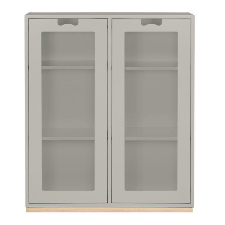 Designed by Thomas Sandell and Jonas Bohlin 1994.   The classic Snow Cabinet E has 2 soft-closing glass doors, a middle partition, and four shelves. Extra shelves can be ordered.  Choose between two depths.