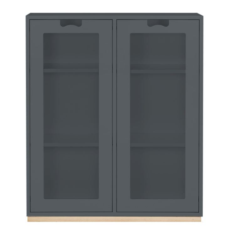 Designed by Thomas Sandell and Jonas Bohlin 1994.   The classic Snow Cabinet E has 2 soft-closing glass doors, a middle partition, and four shelves. Extra shelves can be ordered.  Choose between two depths.