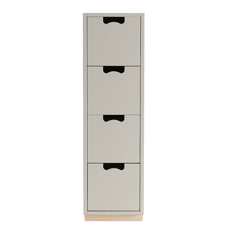 Designed by Thomas Sandell and Jonas Bohlin 1994. The classic tall Snow Drawer J4 has 4 soft-closing drawers.