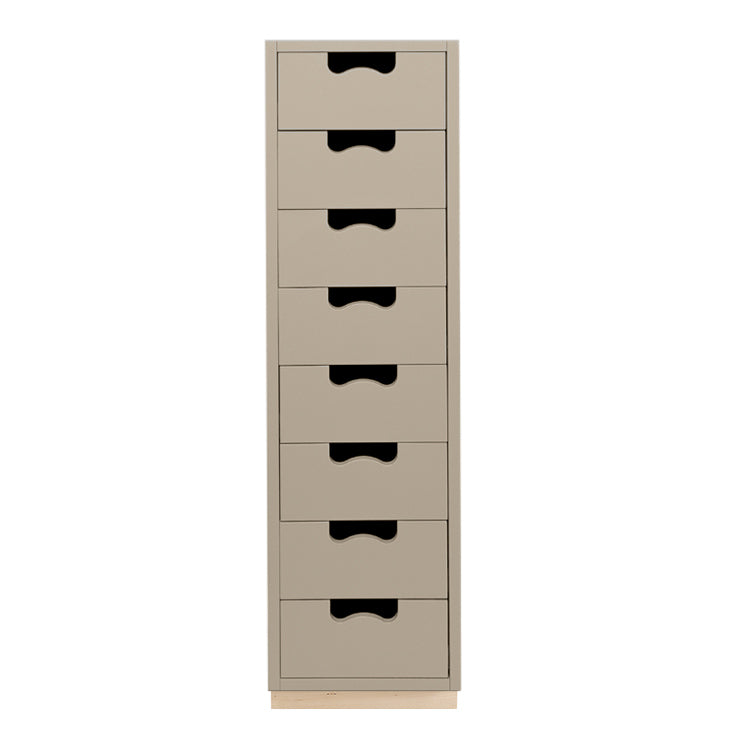 Designed by Thomas Sandell and Jonas Bohlin 1994. The classic tall Snow J8 Drawer has 8 soft-closing drawers.