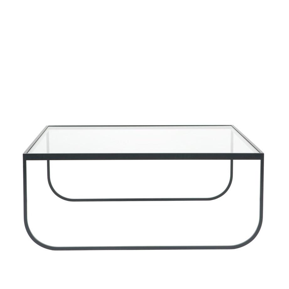 Designed by Broberg and Ridderstråle 2011. Coffee table with a bent metal structure. Tati Coffee Table 90 High can be slid over Tati Coffee Table 90 Low.