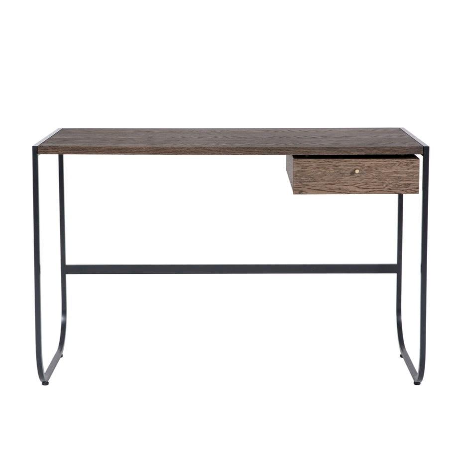 Designed by Broberg and Ridderstråle 2012. Desk with a bent metal structure with 1 drawer in the same veneer as the desktop. Polyurethane treated oak. It is delivered fully assembled.