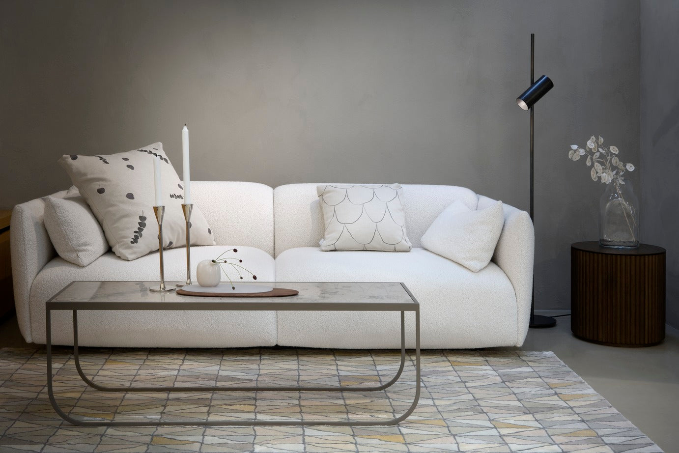 Designed by Broberg and Ridderstråle 2011. Lounge table with a bent metal structure. Tati Lounge 120 can be slid under Tati Lounge 65.