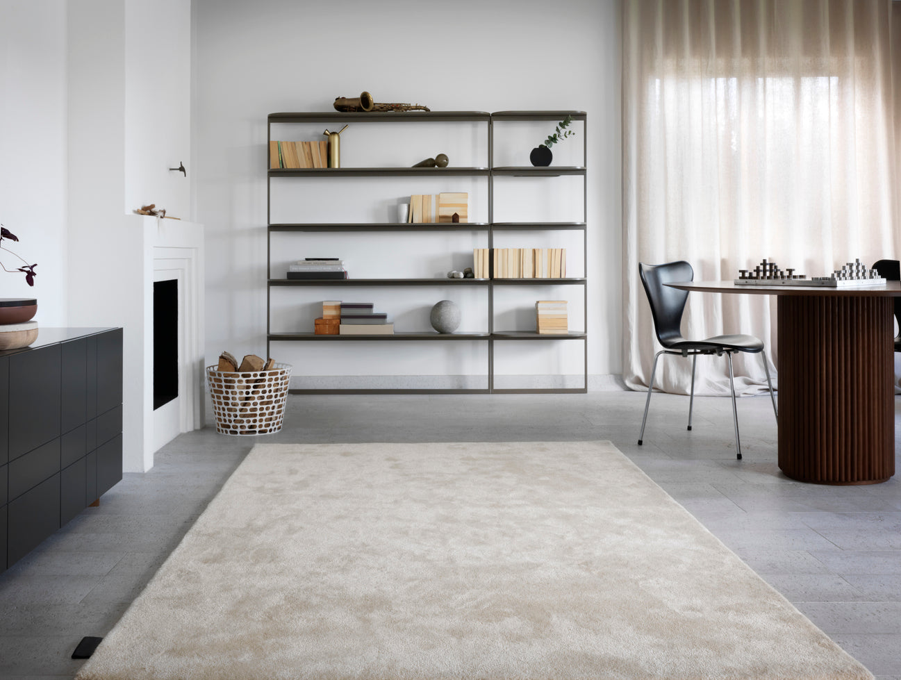 Wool-Silk Plain Rug