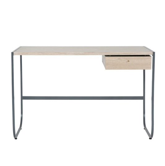 Designed by Broberg and Ridderstråle 2012.  Desk with a bent metal structure with 1 drawer in the same veneer as the desktop. Polyurethane treated oak. It is delivered fully assembled.