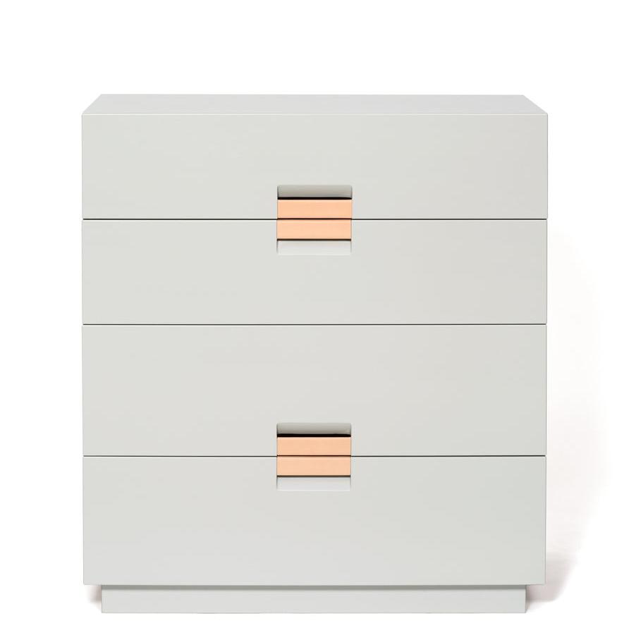 Designed by Anya Sebton and Eva Lilja Löwenhielm 2014.  Storage unit with 2 medium and 2 large drawers.