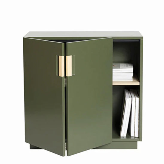 Designed by Anya Sebton and Eva Lilja Löwenhielm 2014.  Storage unit with 1 sliding door with covered front and 1 lacquered adjustable shelf. The standard for the door: hinges mounted on the left-hand side.