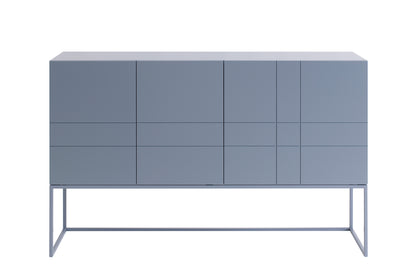 Designed by Claesson Koivisto Rune 2011.  Cabinet in lacquered MDF with lacquered metal stand in the same color. Opening in the back for ventilation or cables.
