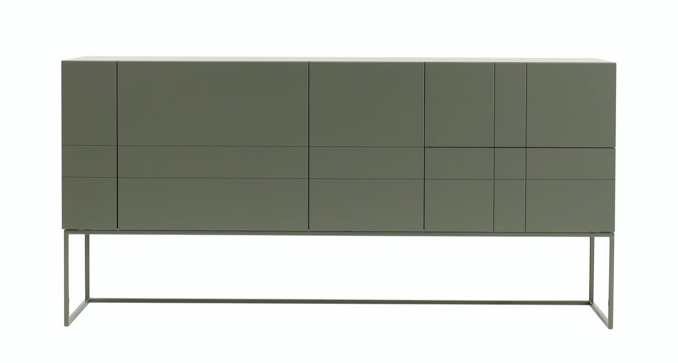 Designed by Claesson Koivisto Rune 2011.  Cabinet in lacquered MDF with lacquered metal stand in the same colour. Opening in the back for ventilation or cables.