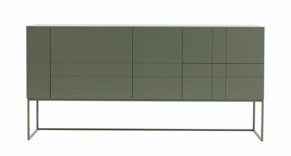 Designed by Claesson Koivisto Rune 2011.  Cabinet in lacquered MDF with lacquered metal stand in the same colour. Opening in the back for ventilation or cables.