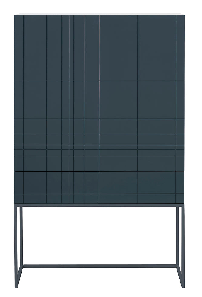 Designed by Claesson Koivisto Rune 2011.  Cabinet in lacquered MDF with lacquered metal stand in the same color. The cabinet has two doors and two drawers—inside a drawer in birch.