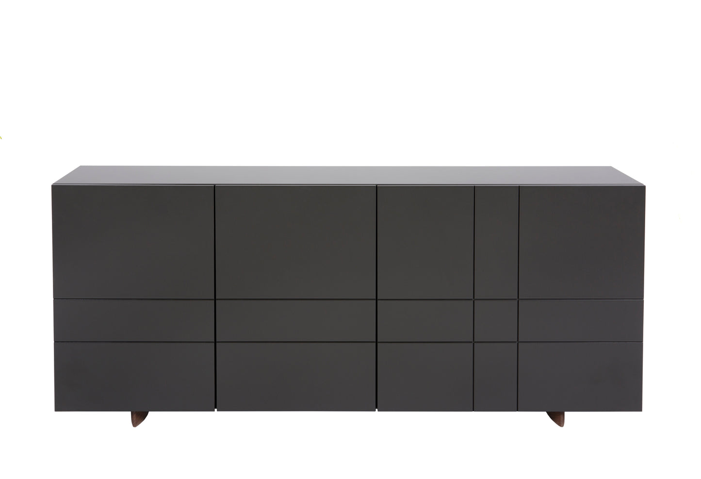 Designed by Claesson Koivisto Rune 2008.  Cabinet with three doors with one removable shelf behind each door. Opening on the back for ventilation or cables.