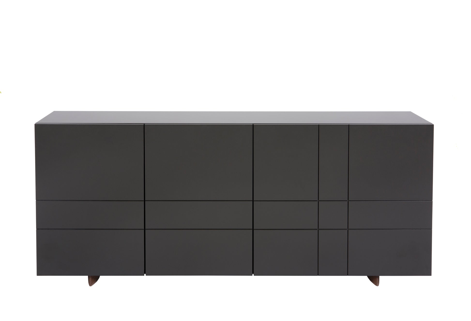 Designed by Claesson Koivisto Rune 2008.  Cabinet with three doors with one removable shelf behind each door. Opening on the back for ventilation or cables.