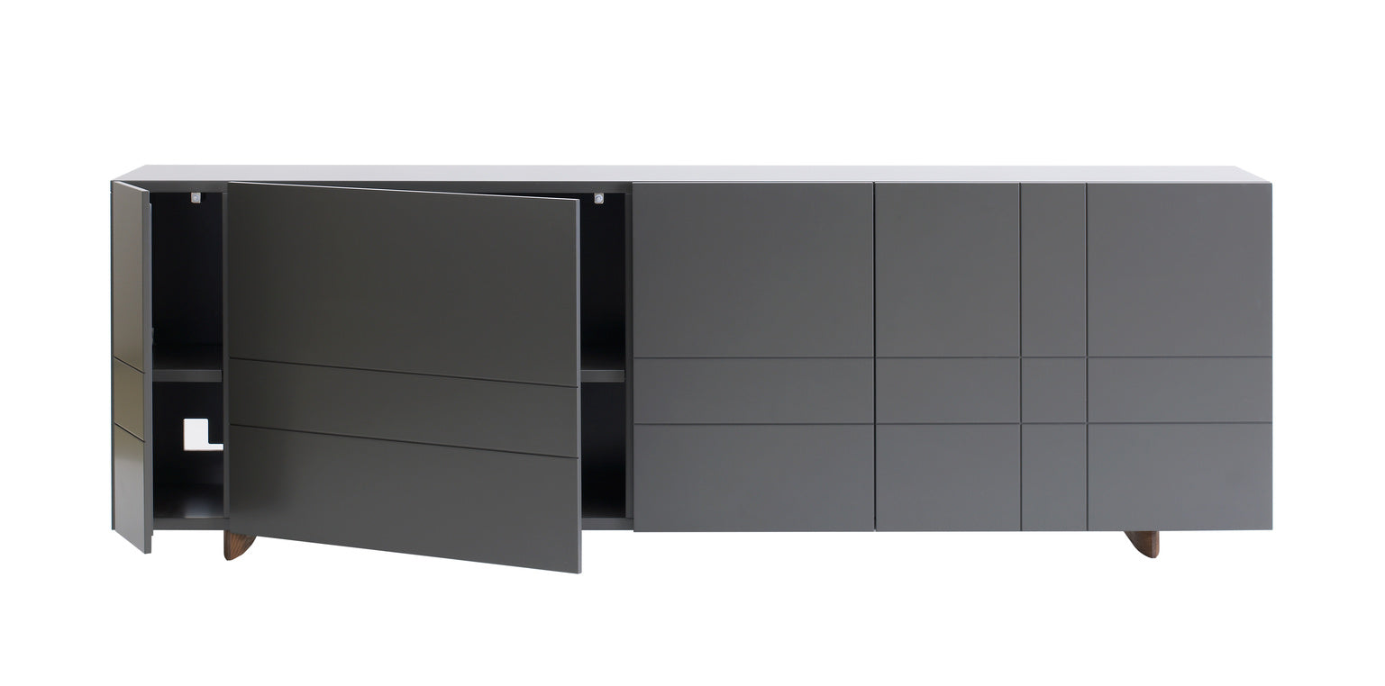Designed by Claesson Koivisto Rune 2008.    The Kilt Sideboard 180 (Doors) has four doors with one removable shelf behind each door. Opening on the back for ventilation or cables.