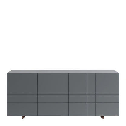 Designed by Claesson Koivisto Rune 2008.  Cabinet with three doors with one removable shelf behind each door. Opening on the back for ventilation or cables.