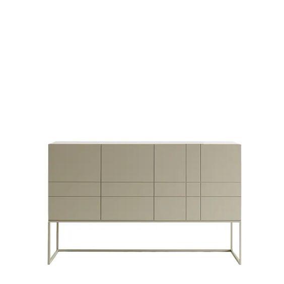 Designed by Claesson Koivisto Rune 2011.  Cabinet in lacquered MDF with lacquered metal stand in the same color. Opening in the back for ventilation or cables.