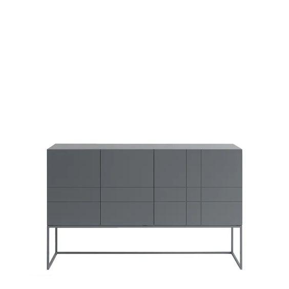 Designed by Claesson Koivisto Rune 2011.  Cabinet in lacquered MDF with lacquered metal stand in the same color. Opening in the back for ventilation or cables.