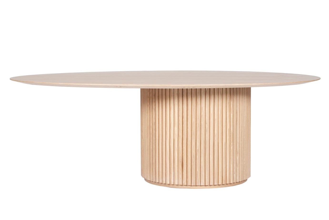 Designed by Anya Sebton and Eva Lilja Löwenhielm 2018.  Oval coffee table with base in solid oak or ash panels. Top in veneer with a solid oak edge in the same color as the base. Available in multiple color options. 