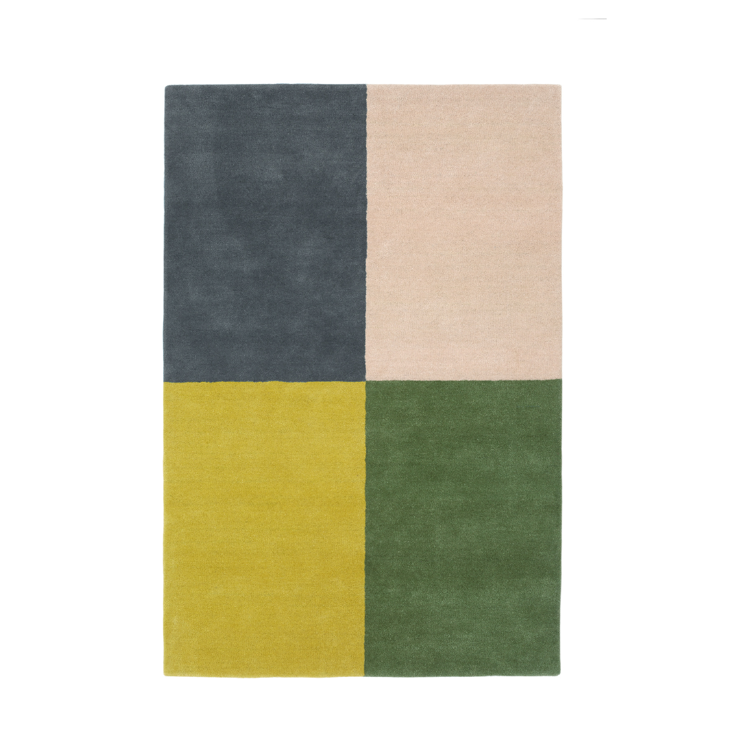 Handloom carpet featuring a timeless rugby shirt pattern in soft, colorful, or neutral tones.