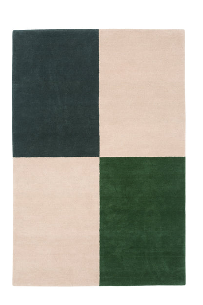 Handloom carpet featuring a timeless rugby shirt pattern in soft, colorful, or neutral tones.