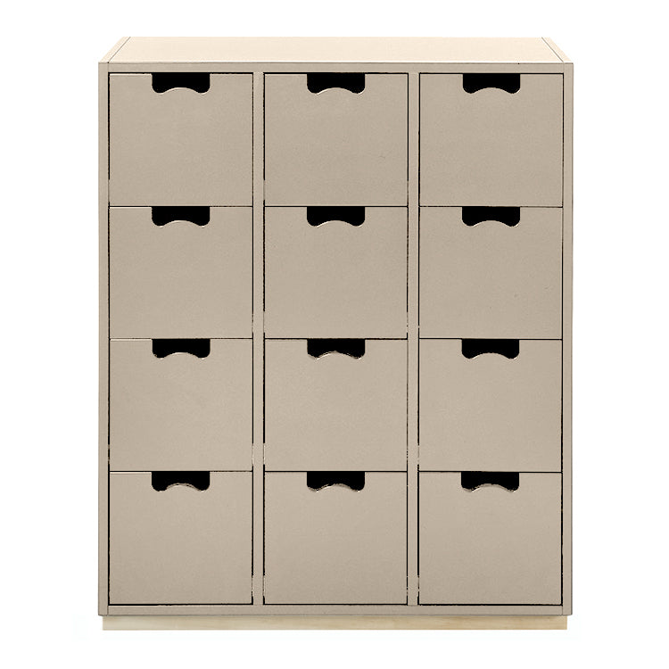 Designed by Thomas Sandell and Jonas Bohlin 1994.   The classic Snow Drawer B has 12 soft-closing drawers.