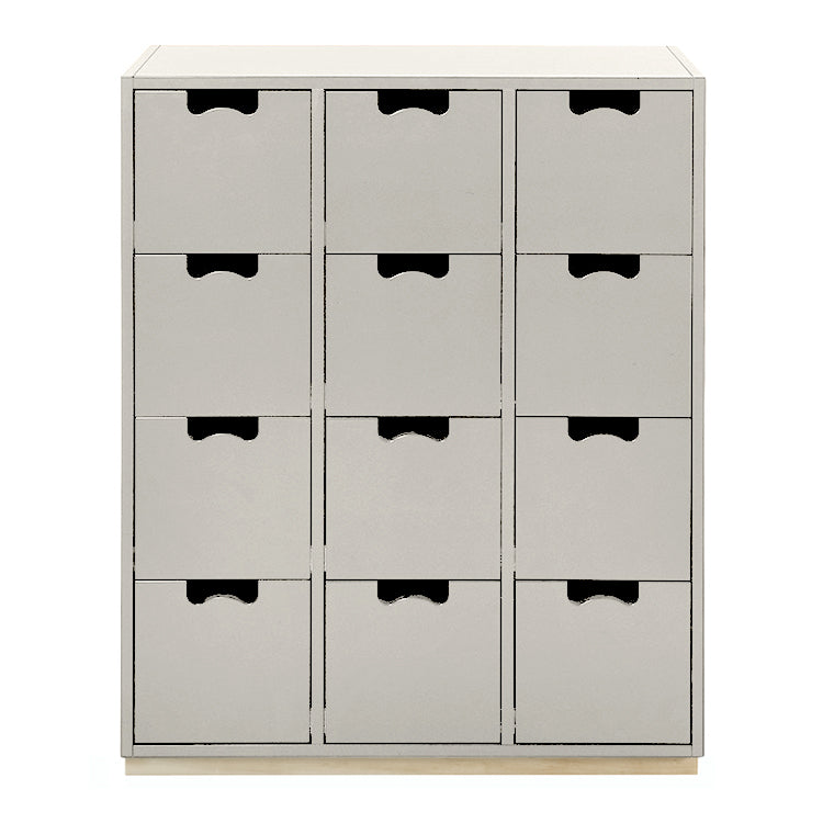 Designed by Thomas Sandell and Jonas Bohlin 1994.   The classic Snow Drawer B has 12 soft-closing drawers.