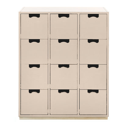 Designed by Thomas Sandell and Jonas Bohlin 1994.   The classic Snow Drawer B has 12 soft-closing drawers.