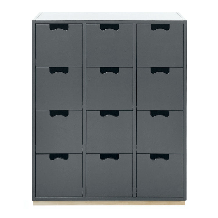 Designed by Thomas Sandell and Jonas Bohlin 1994.   The classic Snow Drawer B has 12 soft-closing drawers.