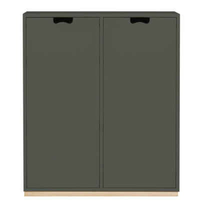 Designed by Thomas Sandell and Jonas Bohlin 1994.  The classic Snow Cabinet E has 2 soft-closing doors, a middle partition, and four shelves. Extra shelves can be ordered. Choose between two depths.