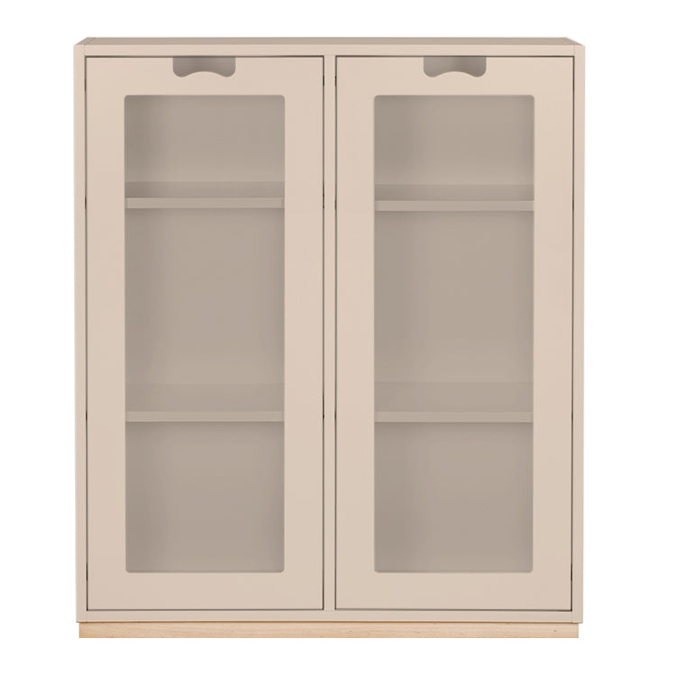 Designed by Thomas Sandell and Jonas Bohlin 1994.   The classic Snow Cabinet E has 2 soft-closing glass doors, a middle partition, and four shelves. Extra shelves can be ordered.  Choose between two depths.